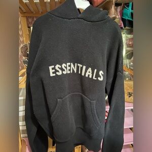 ESSENTIALS FEAR OF GOD black knit hoodie